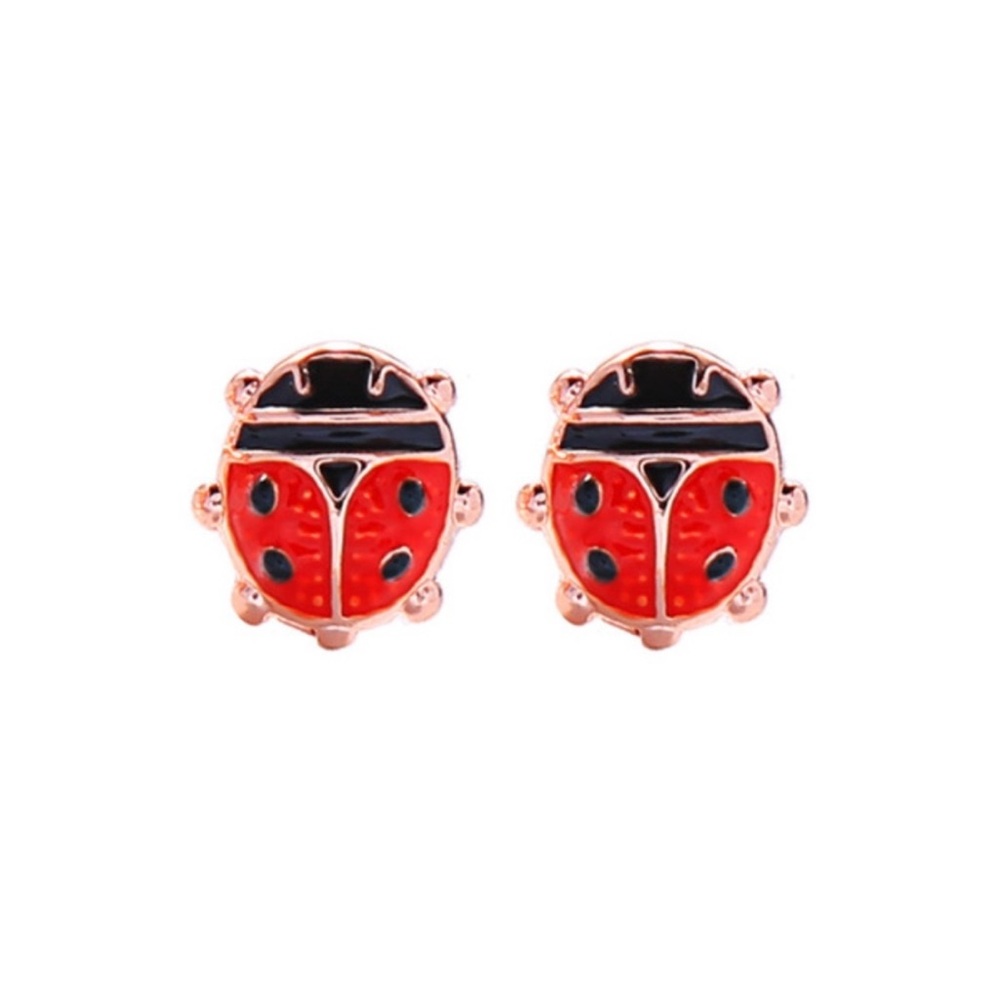 β¨HPβ¨ Cute Ladybug Dainty Minimalist Stud Post Earrings - Picture 2 of 7